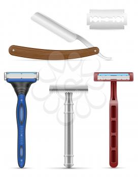 blade and razor for shaving stock vector illustration isolated on white background