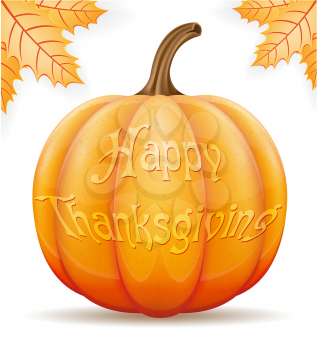 pumpkin thanksgiving vector illustration isolated on white background