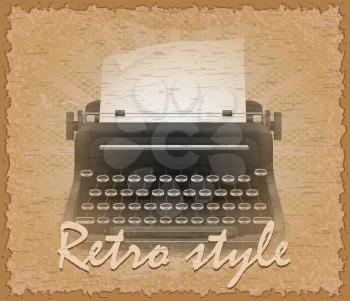 retro style poster old typewriter stock vector illustration