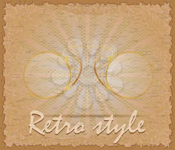 retro style poster old eyeglasses pince-nez stock vector illustration