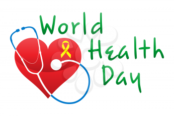 world health day logo text banner vector illustration vector illustration isolated on white background