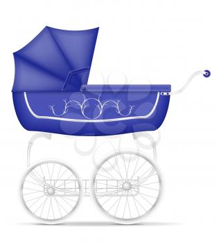 retro baby carriage stock vector illustration isolated on white background