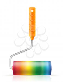 art creative paint roller brush concept vector illustration isolated on background