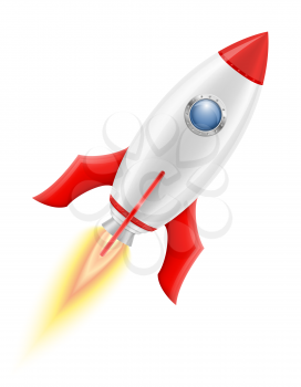 space rocket retro spaceship vector illustration isolated on white background