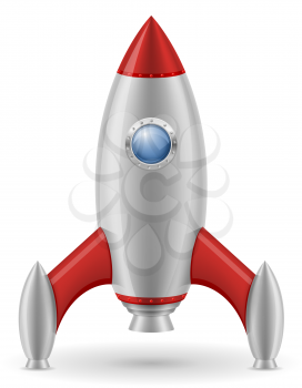 space rocket retro spaceship vector illustration isolated on white background