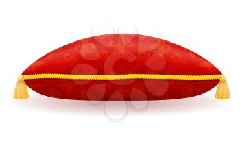 red satin pillow vector illustration isolated on white background