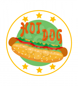 logo hot dog for fast food vector illustration isolated on white background