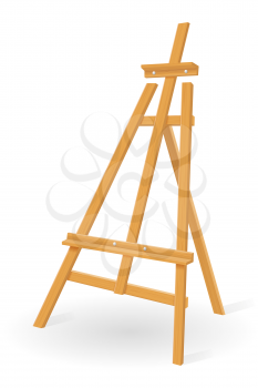 wooden easel for painting and drawing vector illustration isolated on white background