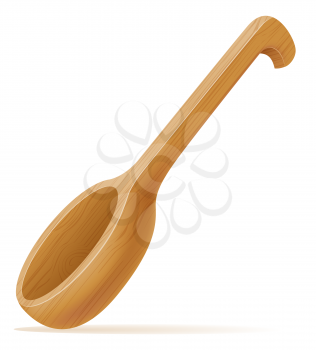 wooden ladle for sauna or bath vector illustration isolated on white background