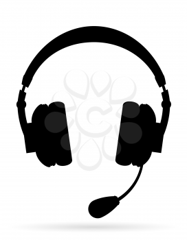 headphones with microphone support center icon vector illustration isolated on white background