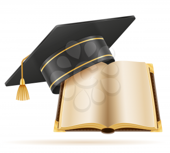 university college and academy graduate hat vector illustration isolated on white background