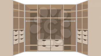 Royalty Free Clipart Image of a Walk-in Closet