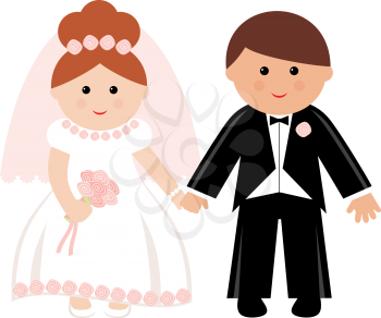 Royalty Free Clipart Image of a Bridal Couple