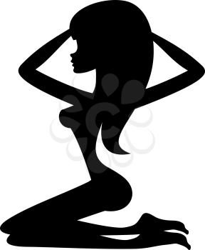 Royalty Free Clipart Image of a Naked Female Silhouette