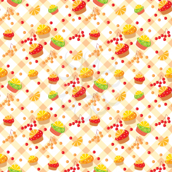 Royalty Free Clipart Image of a Cupcake Background