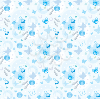 Royalty Free Clipart Image of a Blue Baby Background