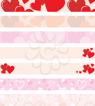 Royalty Free Clipart Image of Heart Banners