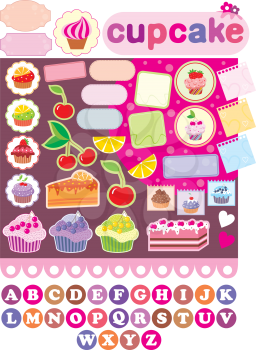 Royalty Free Clipart Image of Cake Elements