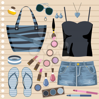 Royalty Free Clipart Image of a Fashion Set