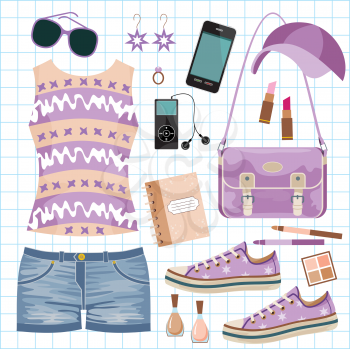 Royalty Free Clipart Image of a Fashion Set