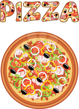 Royalty Free Clipart Image of Pizza