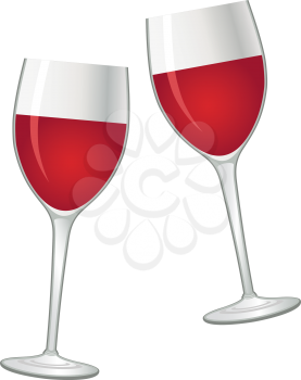 Royalty Free Clipart Image of Glass With Red Wine