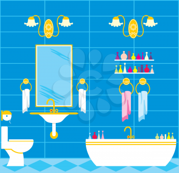 Royalty Free Clipart Image of a Bathroom