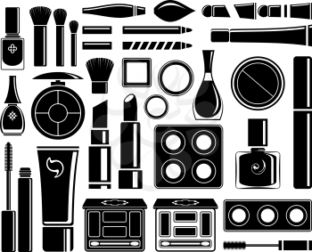Set of cosmetic accessories on a white background