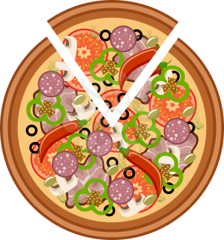 Pizza on a white background. Vector