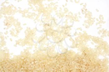 Brown Rice on White Background 