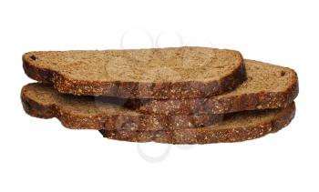 rye bread isolated on white background 