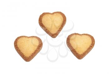 three heart-shaped cookies