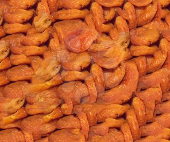 Dried apricots in the background