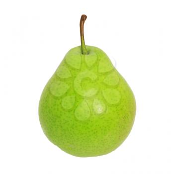 green pear on white background