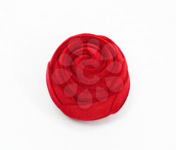 Red small box in the manner of roses for expensive gifts and decorations 