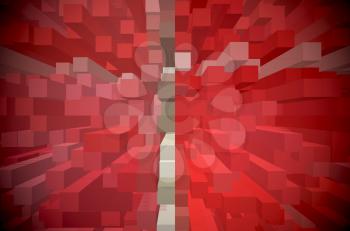 An abstract background with cubes and red color 