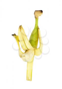 Open banana isolated 