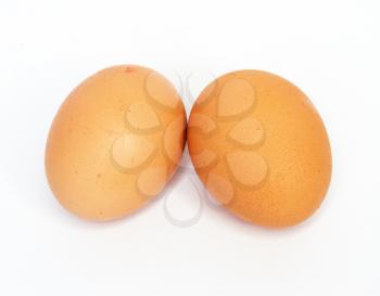 two eggs on white background