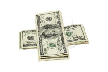 stack of money isolated on white 
