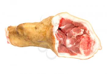 raw pork (leg) isolated on white background 