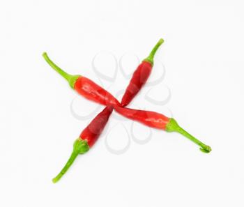 red hot chili pepper isolated on white 