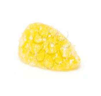yellow jelly on white background