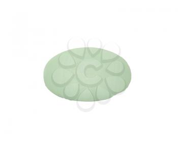 Glycerin green Soap Bar. Isolated on white background. 