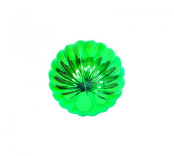 christmas tree ornament of the green color on white background 