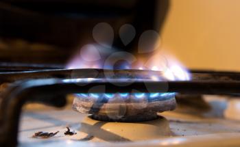 fire on a gas cooker
