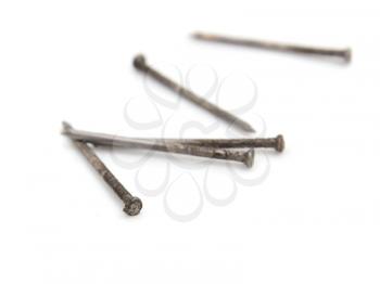 old nail on white background
