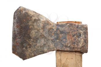 old ax on a white background