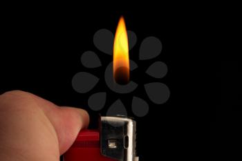fire lighters on a black background
