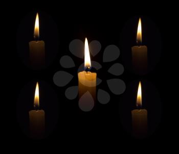 candle on a black background