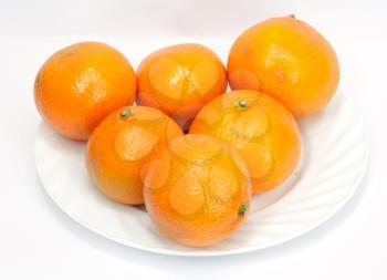 tangerine on white background